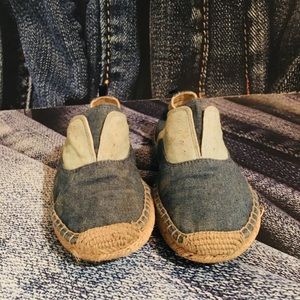 Denim espadrille flats